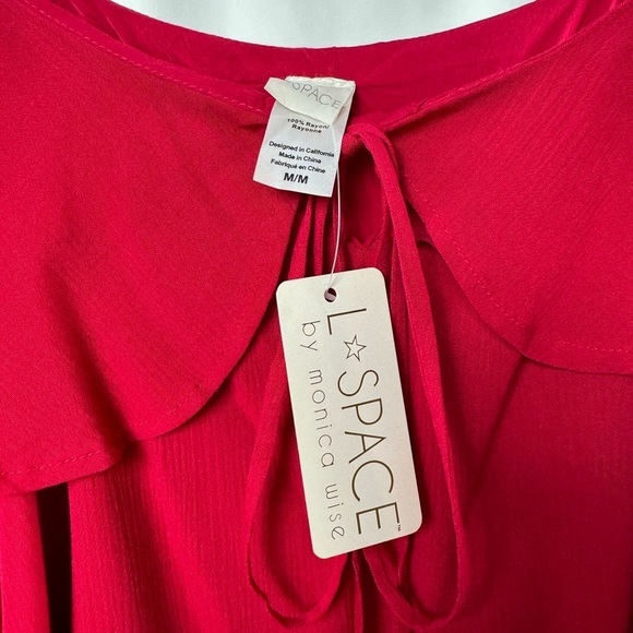 NWT L*Space Seaside Ruffle Romper in Cherry Red Size Medium‎ - Picture 10 of 16